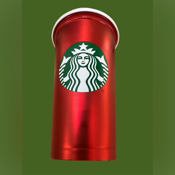 NWT Starbucks Metallic Red Reusable Hot Cup-EU Edition - Picture 2 of 3
